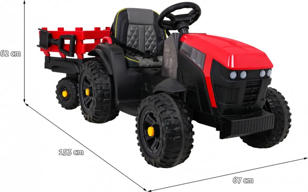 Ramiz Titánový traktor s prívesom Červený
