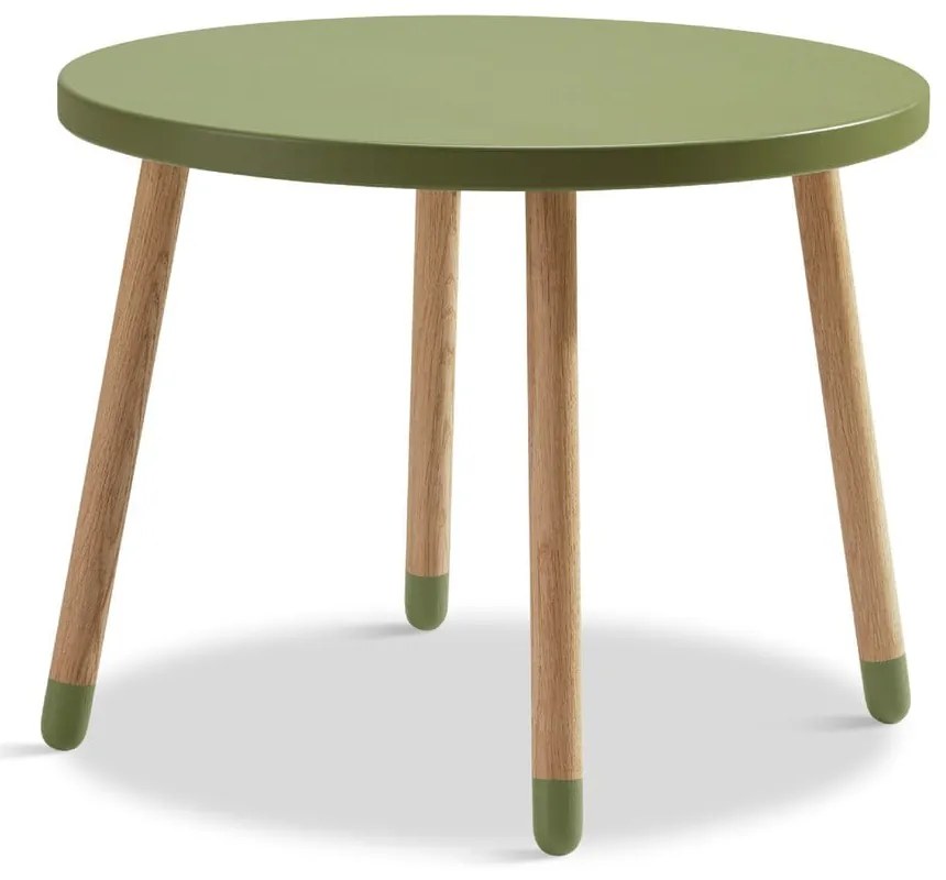 Zelený detský stolík Flexa Dots, ø 60 cm