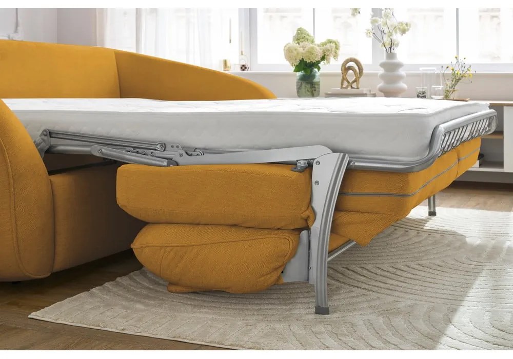 Žltá rozkladacia pohovka 235 cm Cezanne – Bobochic Paris