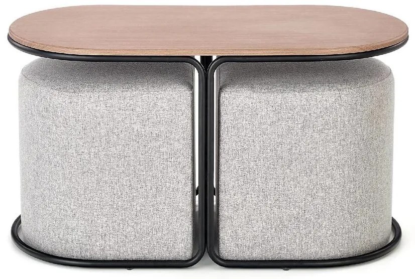 Konferenčný stolík Pampa orech/popolavý/čierna