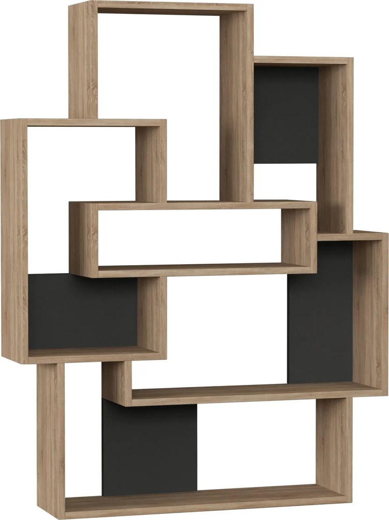 Knižnica Houseland BARCE dub prírodný/antracit