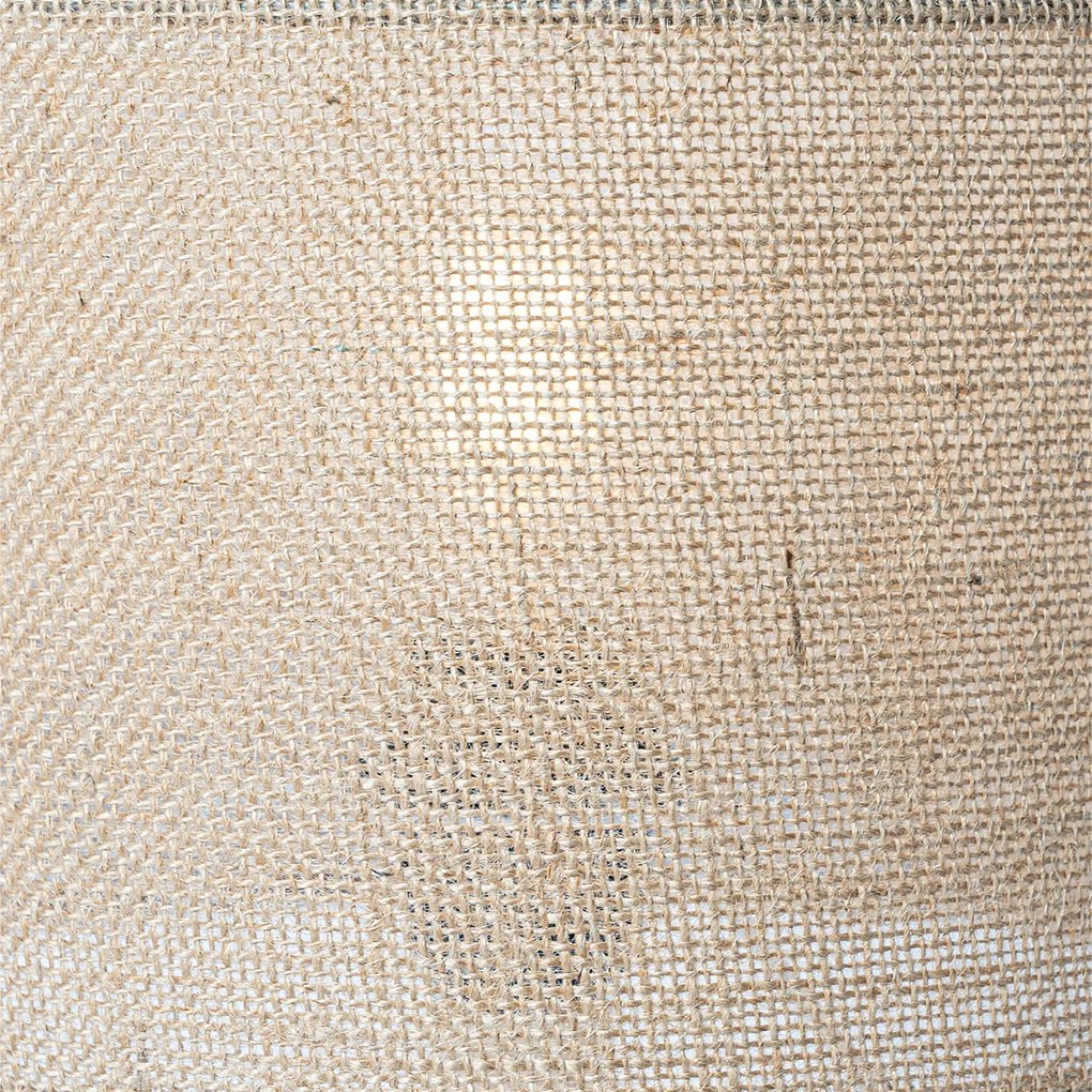 Rustikálna stolná lampa drevo s ľanovým tienidlom prírodná 25 cm - Mels