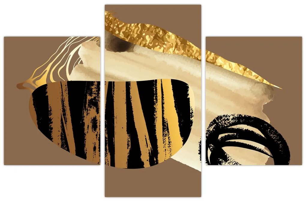 Obraz - Abstrakcia golden brown N⁰2 (90x60 cm)