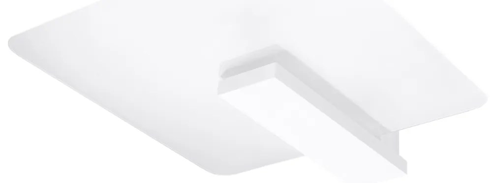 Stropné svietidlo Lappo, 1x mliečne sklenené tienidlo, drevo v bielej farbe