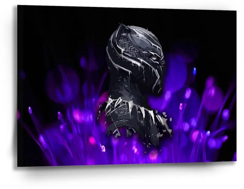 Sablio Obraz BLACK PANTHER Fialová luminiscencia - 90x60 cm