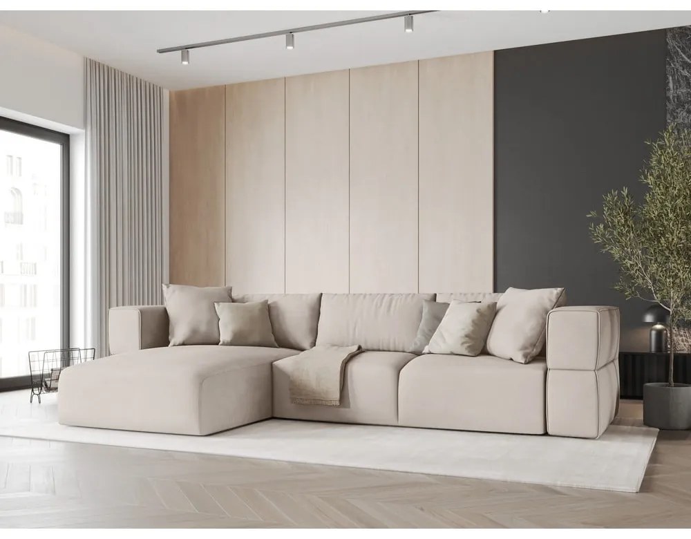 Béžová rohová pohovka, ľavý roh Esther - Milo Casa