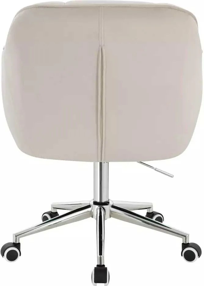 LuxuryForm DESIGN Stolička AVOLA VELUR na striebornej podstave s kolieskami - krémová