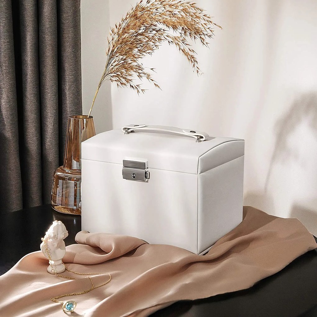 Šperkovnica Livia1, 12x17,5x13,5 cm, biela