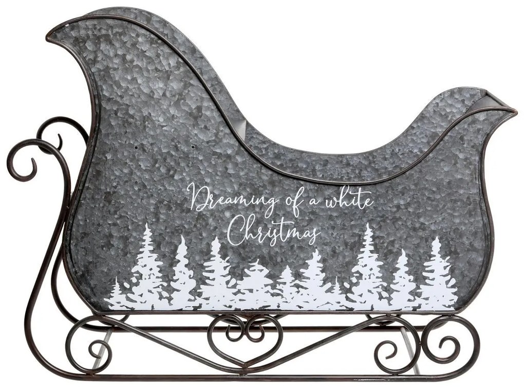 Zinkové antik kovové zdobené sane - 68*33*50 cm