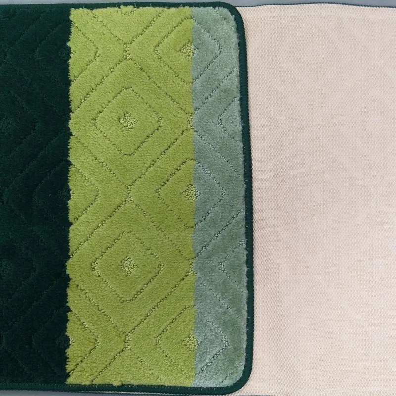 Dvojdielny set kupeľňových predložiek v zelenej farbe Šírka: 50 cm | Dĺžka: 80 cm