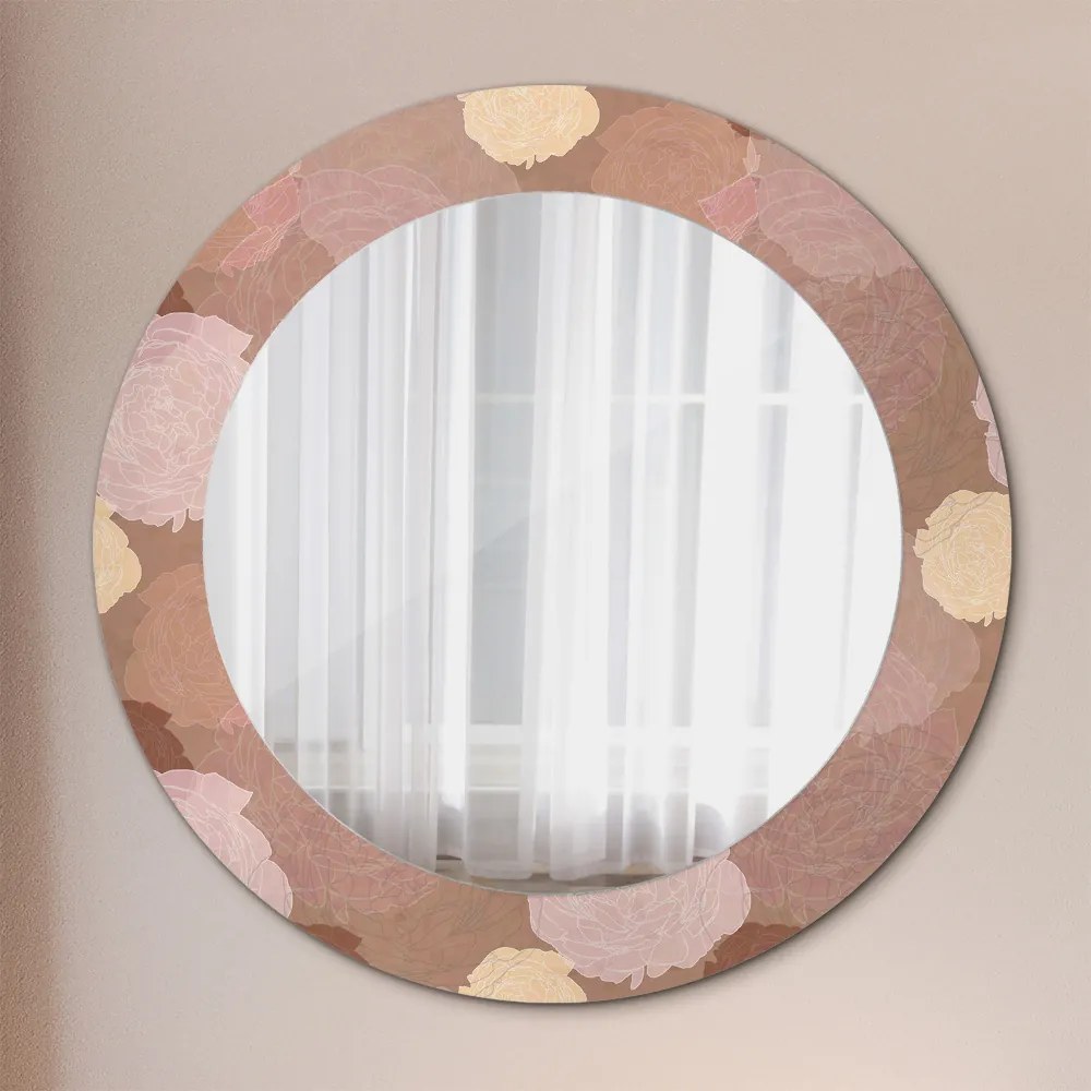 Okrúhle dekoračné zrkadlo s motívom Zloženie ruží fi 60 cm