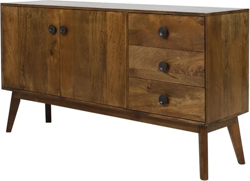 Drevená komoda Espita so šuplíkmi a dvierkami - 152*40*80cm