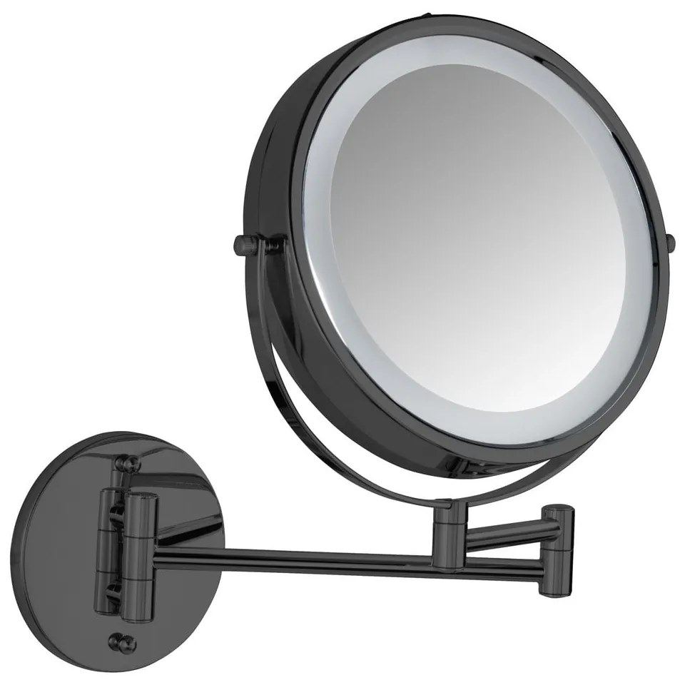 Kozmetické zrkadlo s osvetlením/zväčšovacie (zväčšenie 5x) ø 25,5 cm Lumi – Wenko