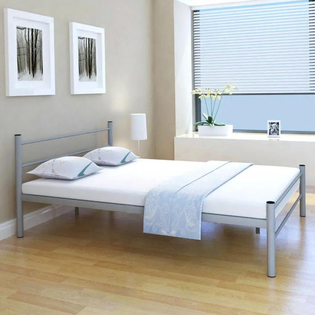 244056 Edco Kovový rám postele, šedá, 140x200 cm