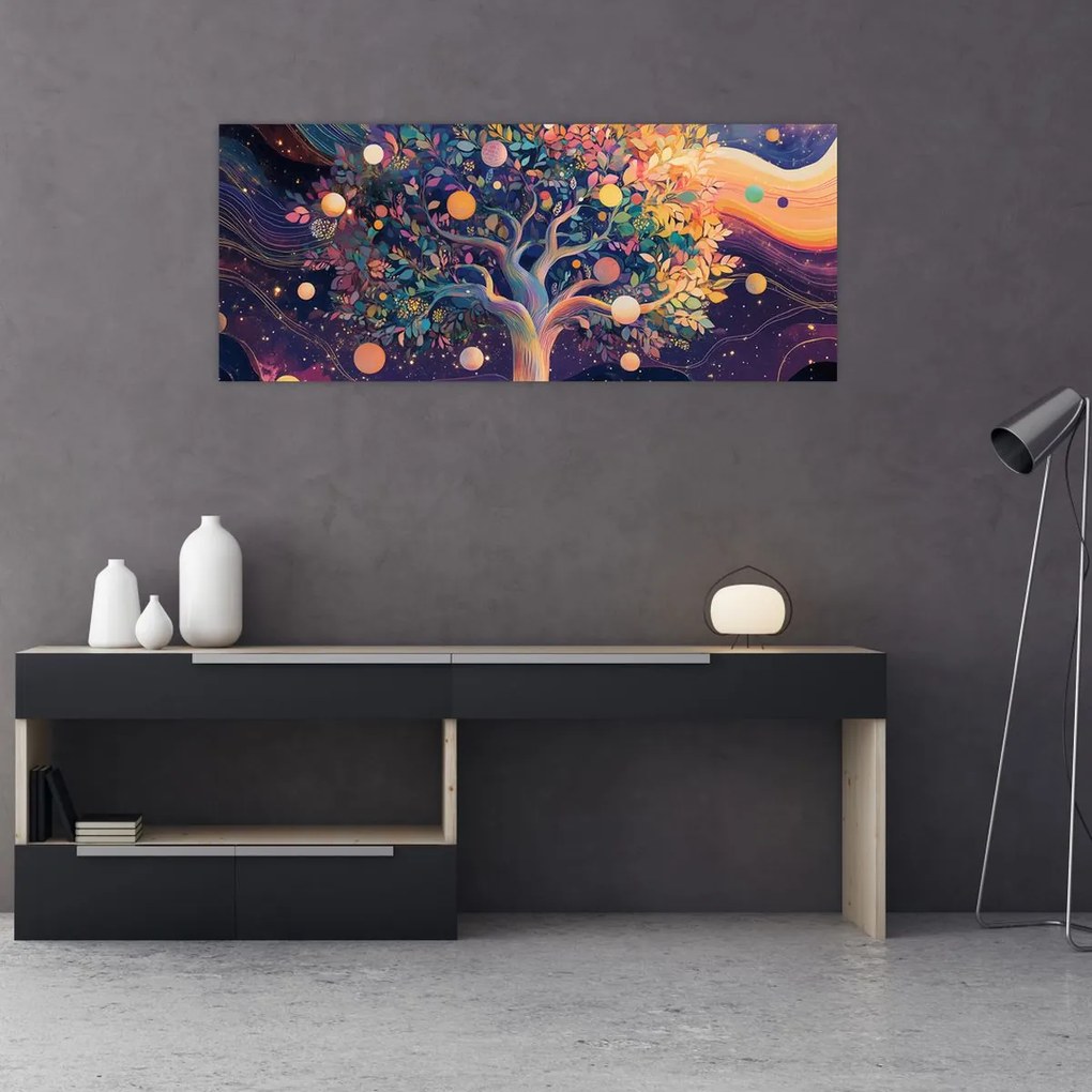 Obraz – Fialový strom plný energie (120x50 cm)