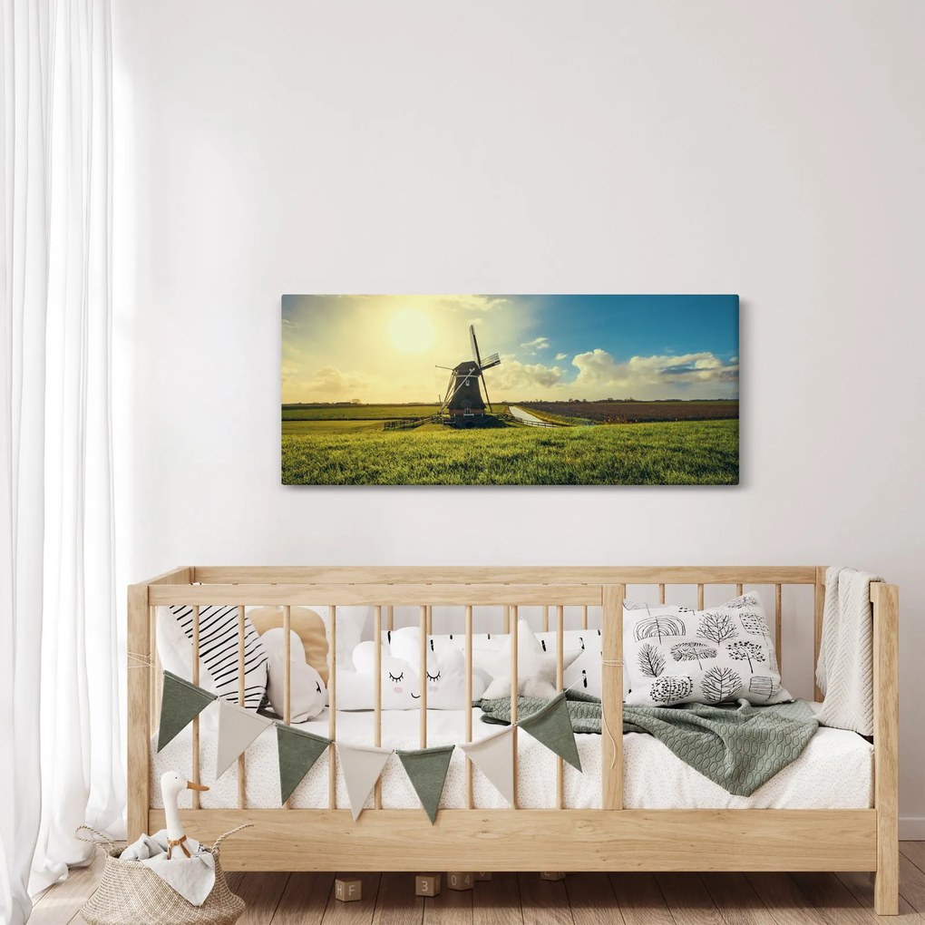 Obraz - Veterný mlyn (120x50 cm)