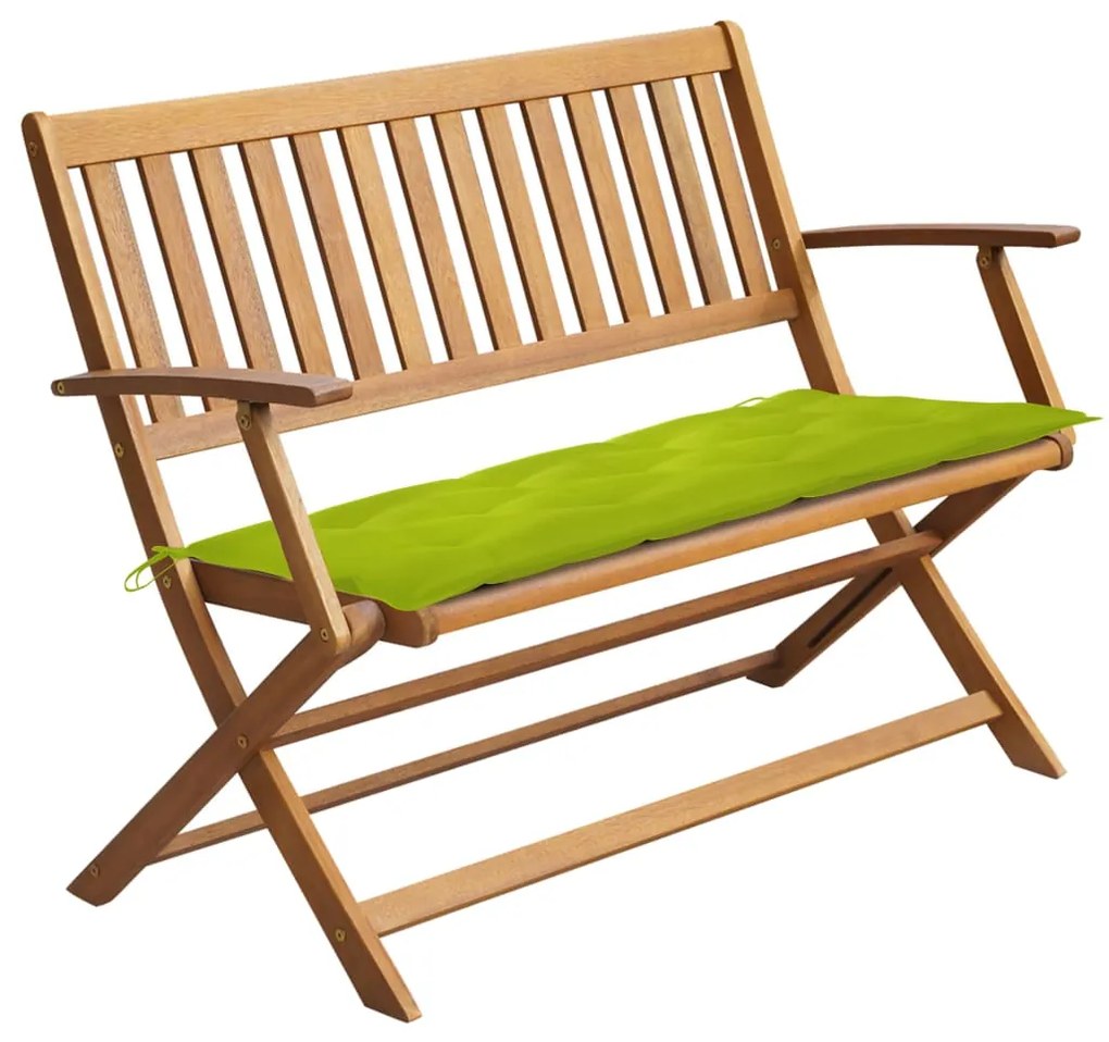 vidaXL Záhradná lavička s podložkou 120 cm akáciový masív
