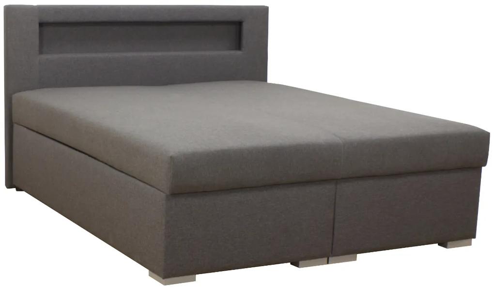 Čalúnená posteľ s úložným priestorom Tango 180 Typ farebného prevedenia: Savana sivá 05, Typ čela: A