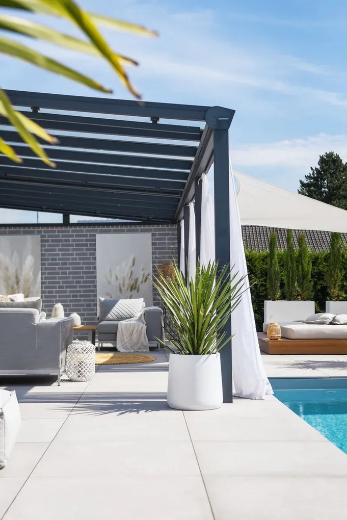 Kvetináč VEKRA, výška 40 cm, sklolaminát, biely