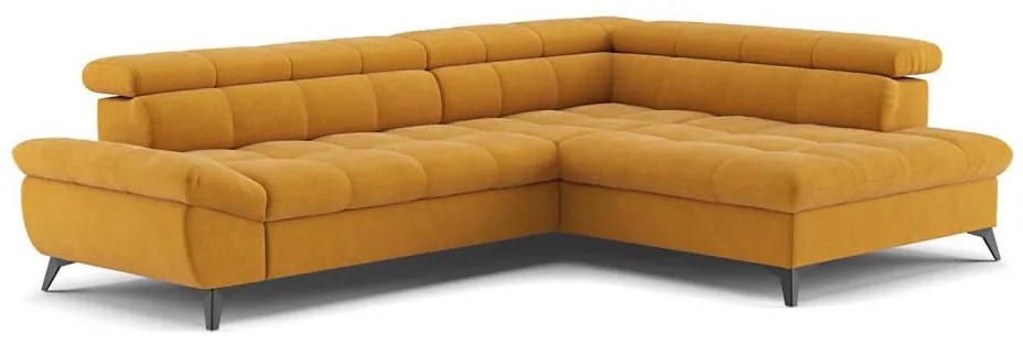 Rozkladacia rohová sedacia súprava L MARANO pravá oranžová