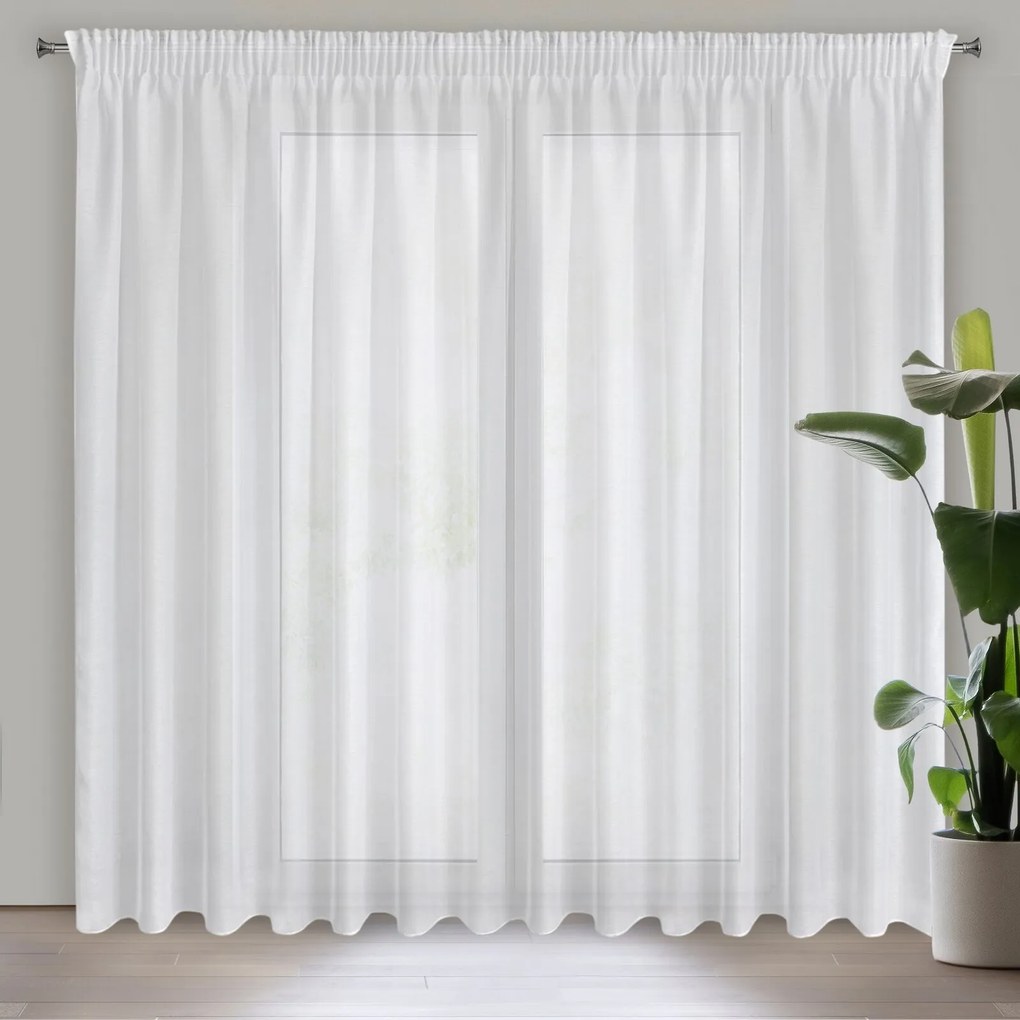 ZÁCLONA NA PÁSKE REBECCA 200X225 CM BIELA