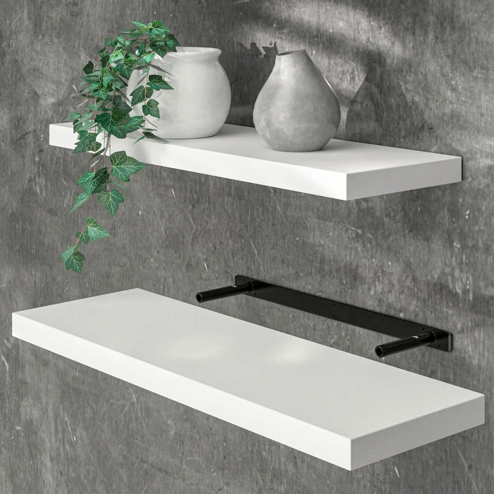 Nástenná polica FIGO + konzola, 70cm, biela Casaria