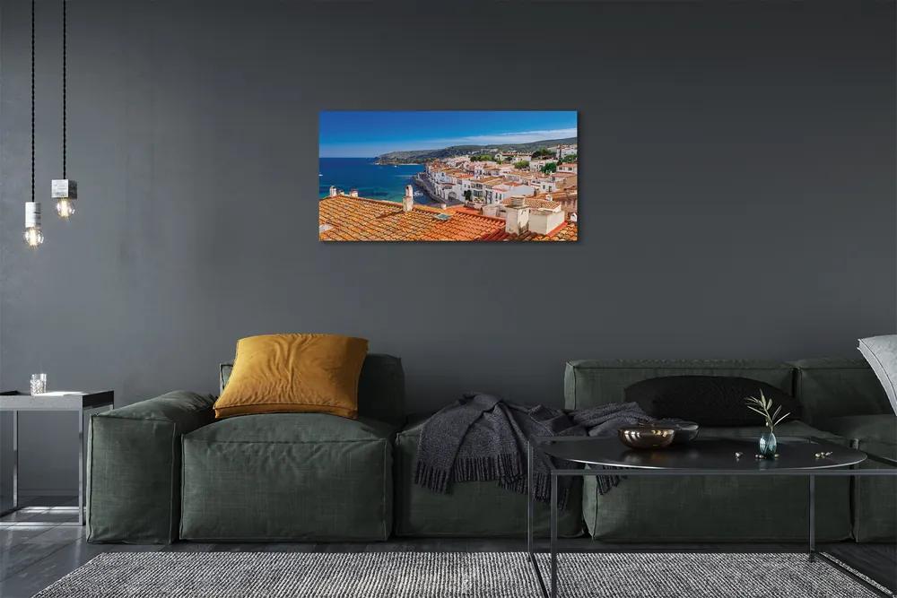 Obraz na plátne Španielsko Mesto hory mora 125x50 cm