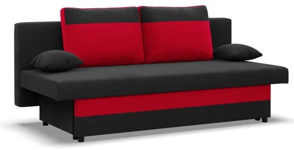 Pohovka NOLA rozkladacia, čierna / červená