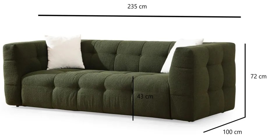 Trojmiestna pohovka Cady 235 cm zelená