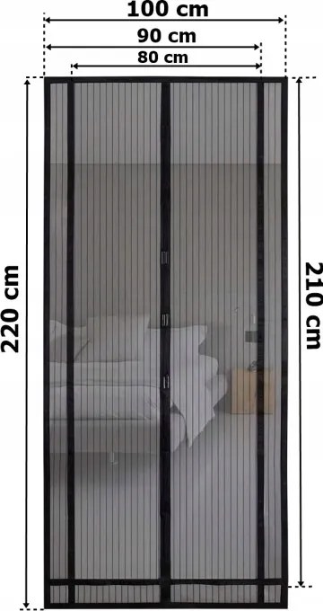 Magnetická sieťka proti hmyzu čierna