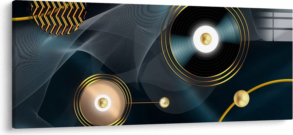Obraz - Zlaté kruhy (120x50 cm)