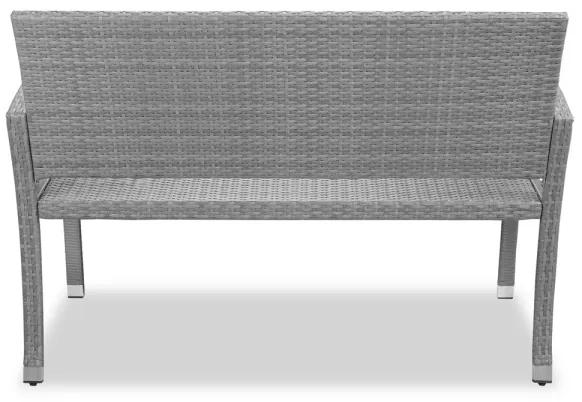 Záhradná lavička Polyratan 122x55x90cm sivá