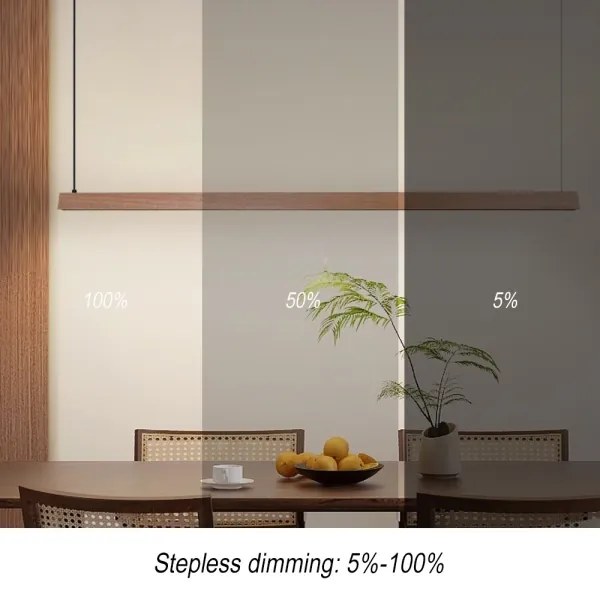 Immax NEO 07305L - LED stmievateľný luster na lankách MADEIRA 44W/230V Wi-Fi Tuya 202 cm dub