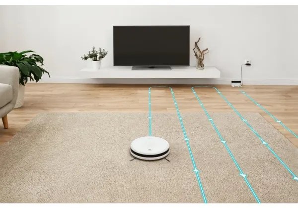 Sencor - Robotický vysávač s mopom 2v1 18W/1500 mAh biela + diaľkové ovládanie