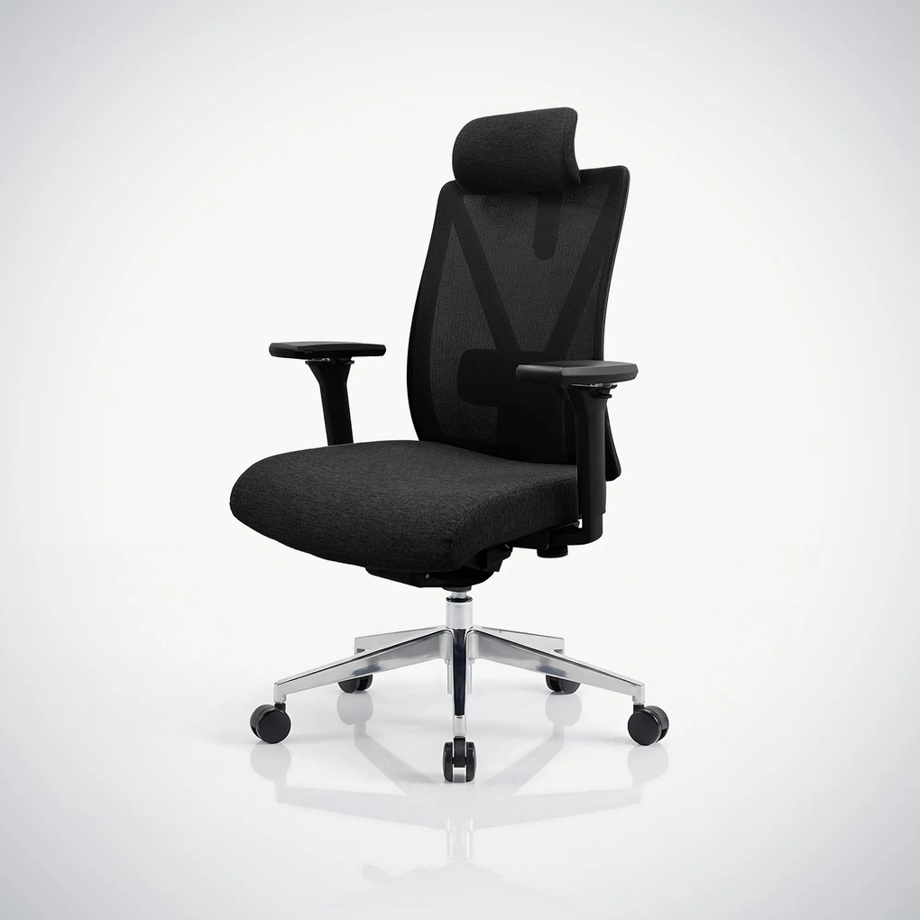 Ergonomická otočná kancelárska stolička so sieťovaným operadlom, čierna: VECTOR