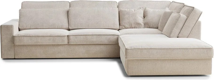 Krémovobiela ženilková rohová pohovka (pravý roh/do L) Kirou – Maison de Rêve