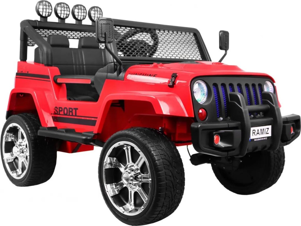 Ramiz Terénne auto Raptor Drifter Červená + Diaľkové ovládanie + Pohon 4x4 + Úložný priestor + Pomalý štart + MP3 LED