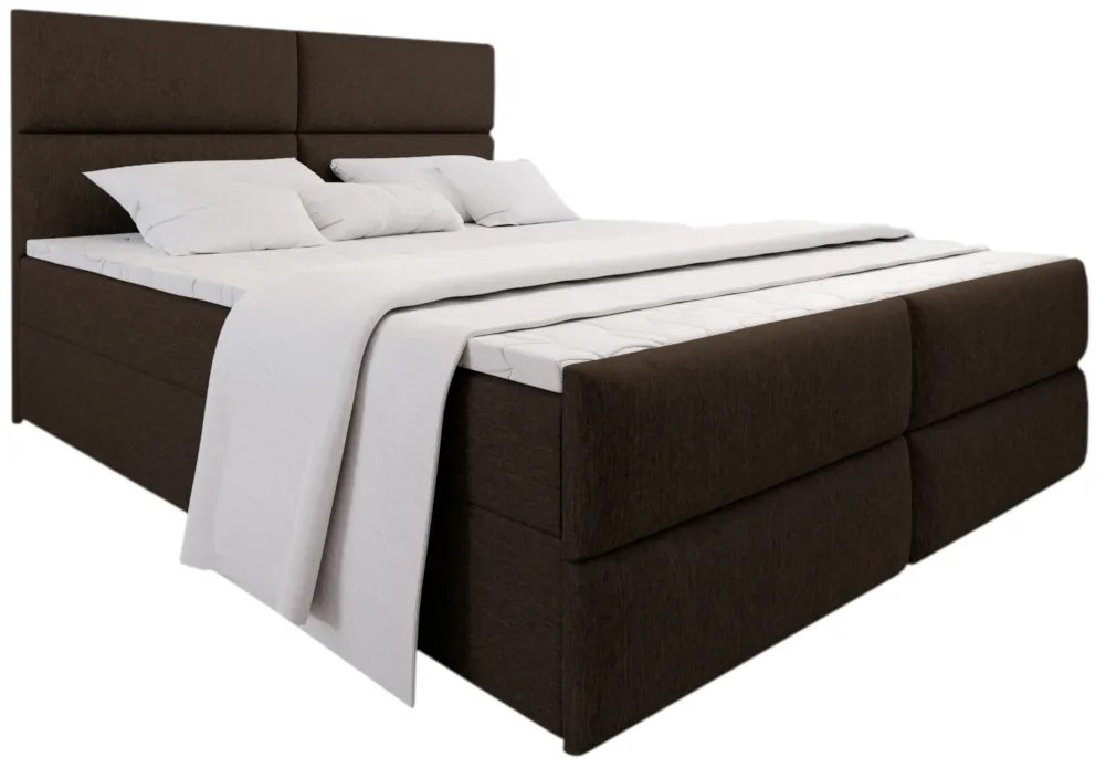 Čalúnená posteľ boxspring MULEN + topper, 180x200, sawana 26