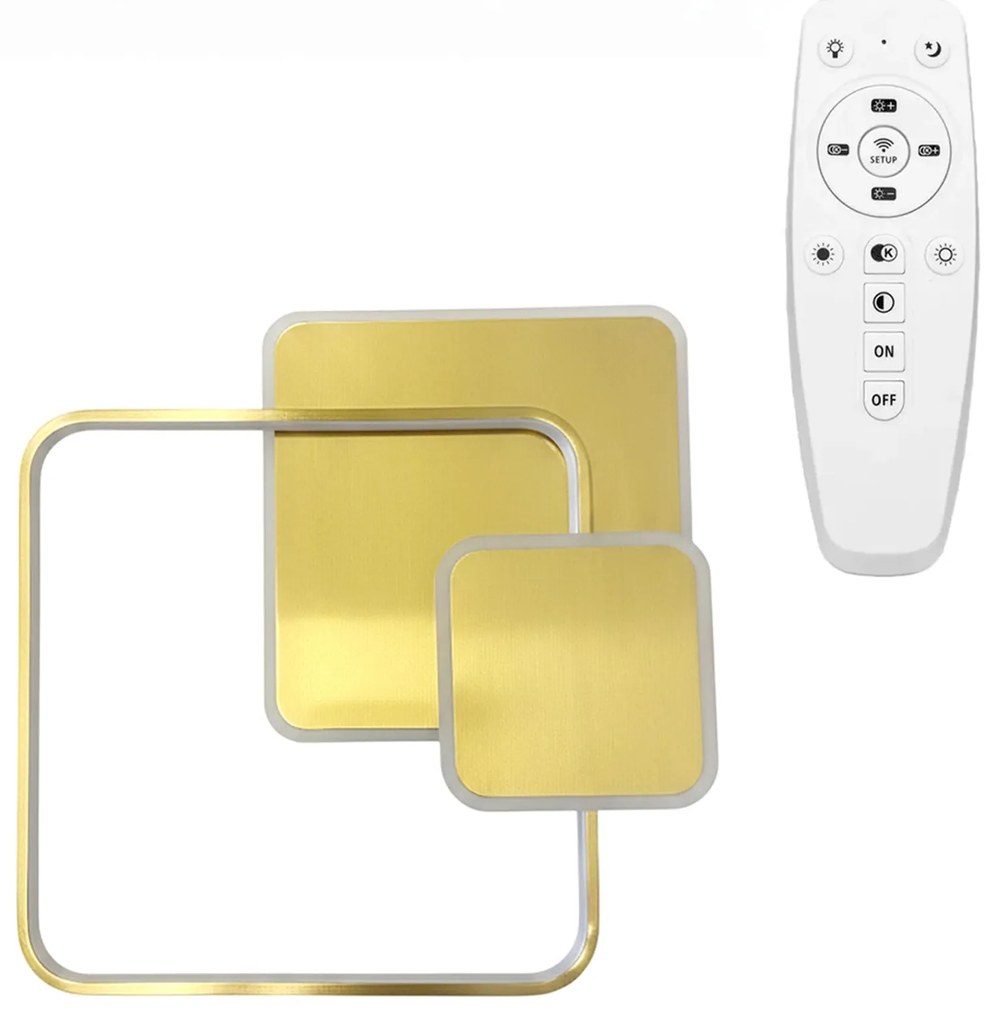 Toolight Toolight, LED stropné svietidlo + diaľkové ovládanie, APP1714-C, zlatá matná, OSW-04043