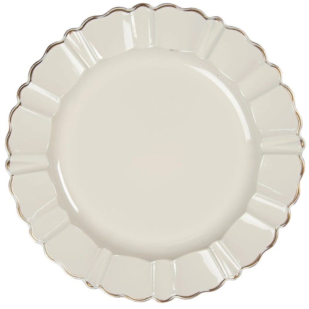 Krémový melanínové tanier / podnos s patinou - Ø 33 cm