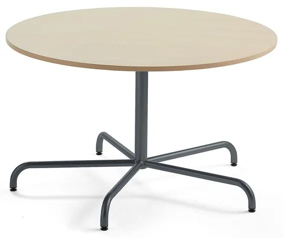 Stôl PLURAL, Ø 1200x720 mm, HPL - breza, antracit