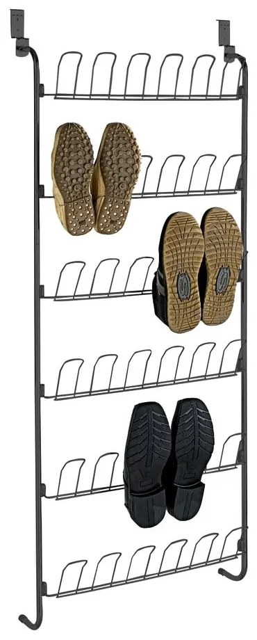 Čierny kovový držiak na topánky Wenko