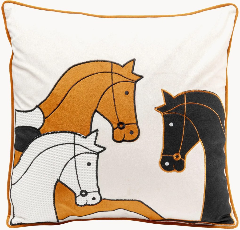 Zamatový vankúš Horse Trio