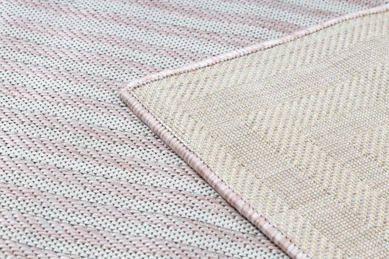 Dywany Łuszczów, Kusový koberec Sion Sisal Labirinth 22376 pink/ecru – na von aj na doma, 140x190, ružová, chodba / predsieň
