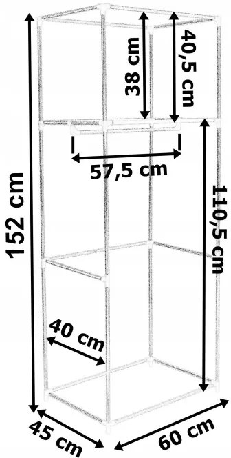 Šatníková skriňa FELA tmavohnedá