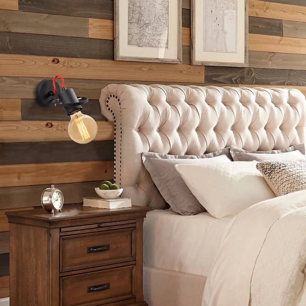 Čierne nástenné svietidlo Vaveyla – Opviq lights