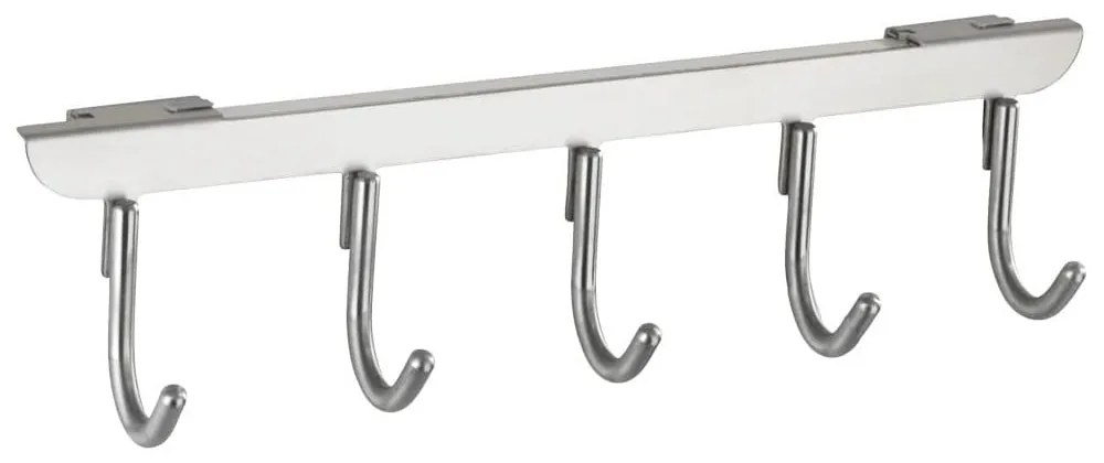 Závesný vešiak na dvere s 5 háčikmi v striebornej farbe Wenko Asola
