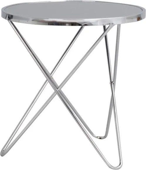 Kovový príručný stolík so sklenenou doskou Folke Stoke, ⌀ 55 cm