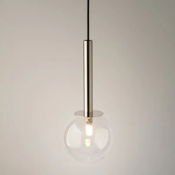 Luster na lanku DAISY 1xG9/12W/230V pr. 14 cm lesklý chróm/čierna/číra