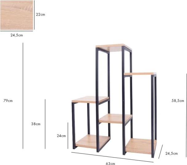 Stojan na kvety PANORAMA svetlý dub